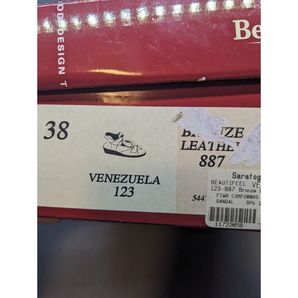 BeautiFeel Venezuela 123 Sandals Womens Size 38 US 7.5 - 8 Bronze Leather Adjust - Picture 4 of 16